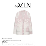 OZLANA SS2310 Rose Gradient Knit Cardigan Pink