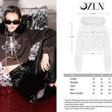 OZLANA SS2310 Heart Rose Cropped Hoodie Grey(毛领可拆卸)