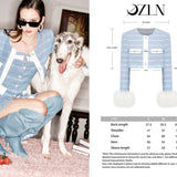OZLANA SS2310 Tweed Jacket with Detachable Faux Fur(毛绒袖子可以拆卸)