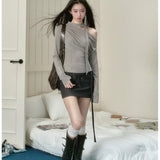 VIA PITTI 2409 斜肩设计感上衣 浅灰