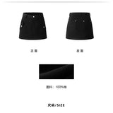 MacyMccoy 2503 高腰百搭工装半裙 黑