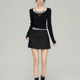 MacyMccoy 2503 假两件拼接打底 黑