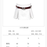 MeliMosa SS2305 A字压褶皮裙 白