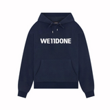 WE11DONE Navy Fitted Basic Hoodie