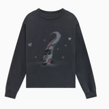 WE11DONE Gray Teddy Bear Long Sleeve T-Shirt