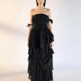 ELYWOOD 左右不对称绑带上衣 黑(偏小)