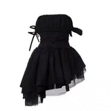 ELYWOOD 左右不对称绑带上衣 黑(偏小)