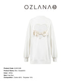 OZLANA SS2308 Bow Sweatshirt White
