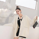 DIANA VEVINA  浣熊毛开衫 米白