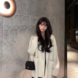 DIANA VEVINA  浣熊毛开衫 米白