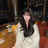 DIANA VEVINA  浣熊毛开衫 米白