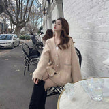 DIANA VEVINA 浣熊毛开衫 卡其
