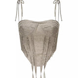 ELYWOOD 解构绳结吊带背心 灰绿