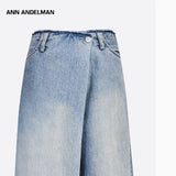 ANN ANDELMAN 2409 折叠腰头不对称牛仔裤