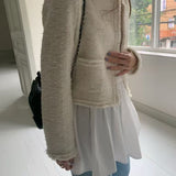 KOREAN COLLECTION 2511 粗花呢短款小香外套 白