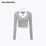 ANN ANDELMAN 2510 真两件挂脖上衣 灰