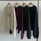 KOREAN COLLECTION 2510 卡通狗狗印花休闲卫衣 深蓝