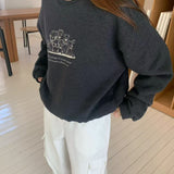 KOREAN COLLECTION 2510 卡通狗狗印花休闲卫衣 黑