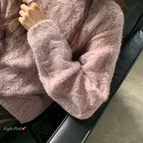 KOREAN COLLECTION 2510 松弛感麻花针织毛衣 粉