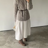 KOREAN COLLECTION 2510 松弛感麻花针织毛衣 灰