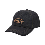 EMIS 2505 WASHED DENIM BALL CAP-GRAY/BLACK
