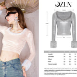 OZLANA SS2310 Detachable Faux Fur Sleeve Crop Grey(毛绒袖子可拆卸)