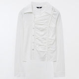 YUSE 2410 UNBALANCE SHIRRING SHIRT - IVORY