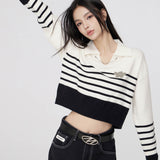 MacyMccoy SS2308 条纹链条毛衣