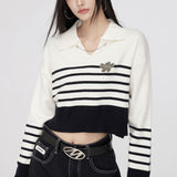 MacyMccoy SS2308 条纹链条毛衣