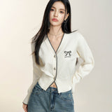 MacyMccoy 2408 撞色蝴蝶结针织开衫