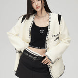 MacyMccoy SS2308 小香花呢廓形外套 米白