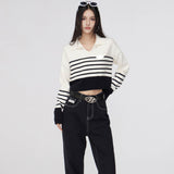 MacyMccoy SS2308 条纹链条毛衣