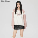 MacyMccoy SS2310 麂皮绒撞色卫衣 粉