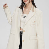 MacyMccoy SS2310 廓形毛呢西装外套 米