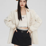 MacyMccoy SS2310 廓形毛呢西装外套 米