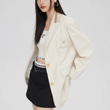 MacyMccoy SS2310 廓形毛呢西装外套 米