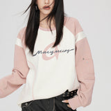 MacyMccoy SS2310 麂皮绒撞色卫衣 粉