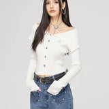 MacyMccoy SS2401 翻领针织上衣 米白