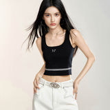 MacyMccoy 2408 蝴蝶刺绣针织背心 黑