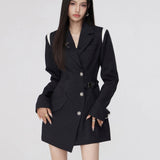 MacyMccoy SS2308 不规则西装裙 黑