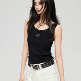 MacyMccoy SS2403 蝴蝶背心百搭 黑