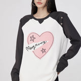 MacyMccoy SS2308 爱心撞色Tee 灰