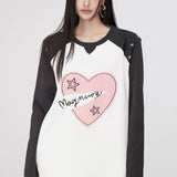 MacyMccoy SS2308 爱心撞色Tee 灰