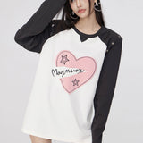 MacyMccoy SS2308 爱心撞色Tee 灰