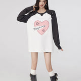 MacyMccoy SS2308 爱心撞色Tee 灰