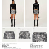 SMFK 2504 野性豹纹工装短裙 白豹纹