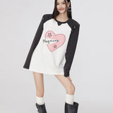 MacyMccoy SS2308 爱心撞色Tee 灰