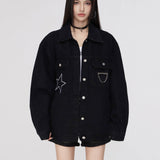 MacyMccoy SS2308 星星牛仔外套 黑