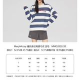 MacyMccoy SS2310 撞色条纹刺绣毛衣