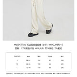 MacyMccoy SS2403 毛边百搭阔腿裤 米白